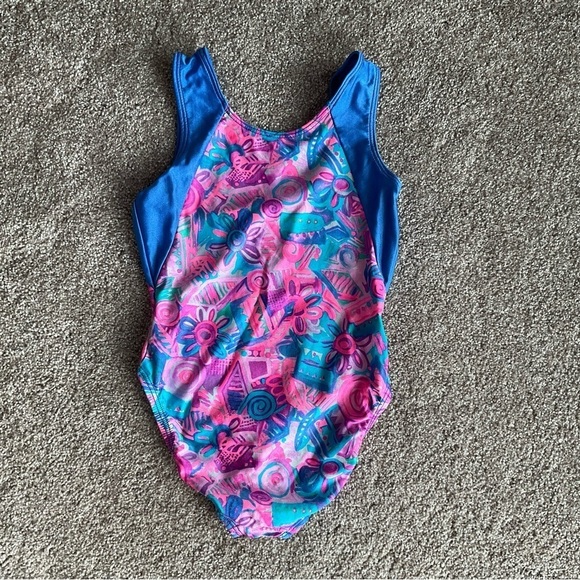 GK Pink and Blue Gymnastics Leotard Size Child Large - Picture 4 of 7